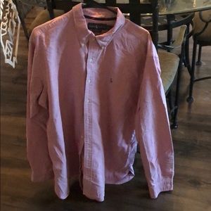 RL long sleeve button up shirt. Pastel red